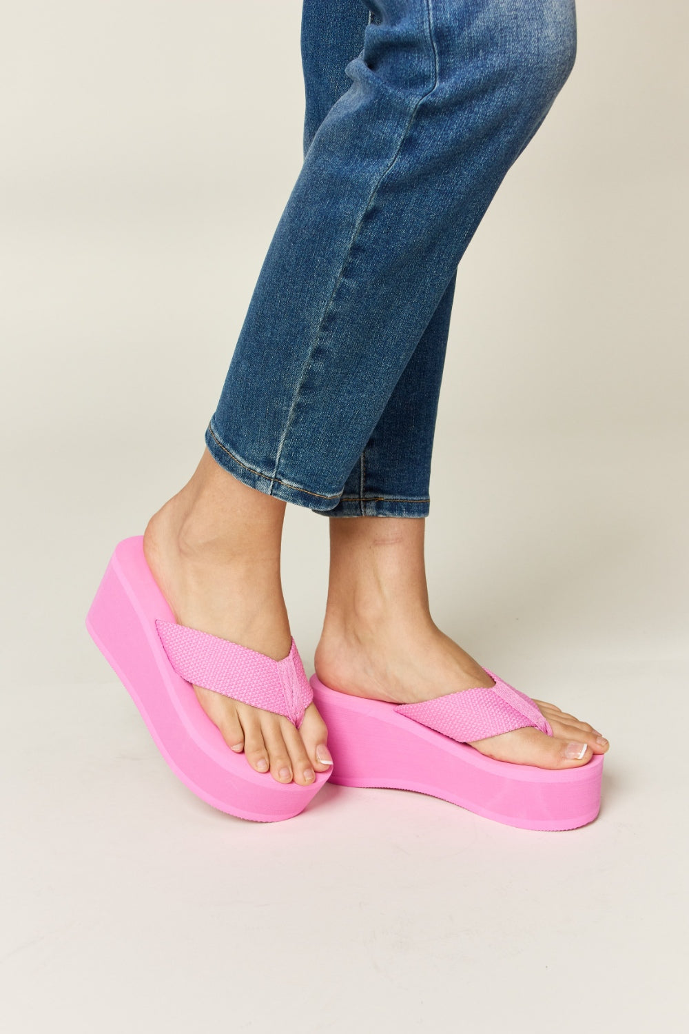 Platform Pink Wedge Sandals