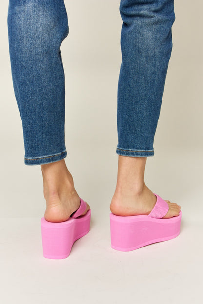 Platform Pink Wedge Sandals