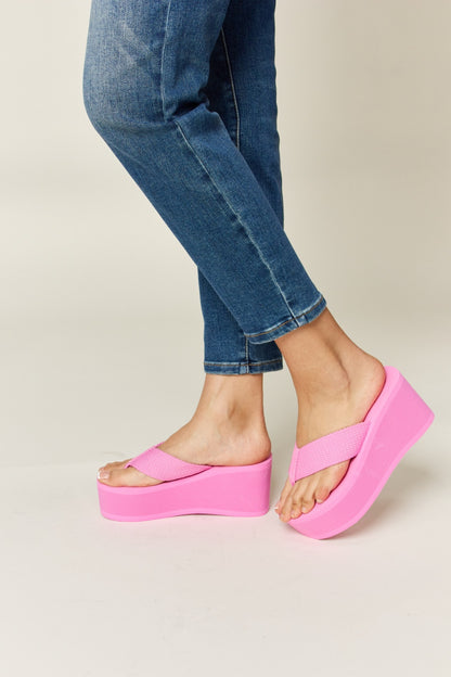 Platform Pink Wedge Sandals