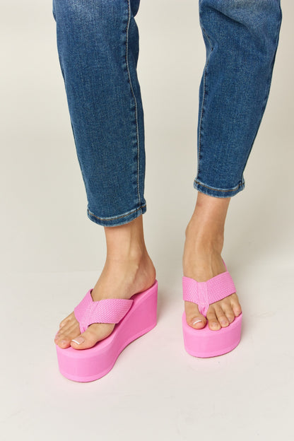 Platform Pink Wedge Sandals