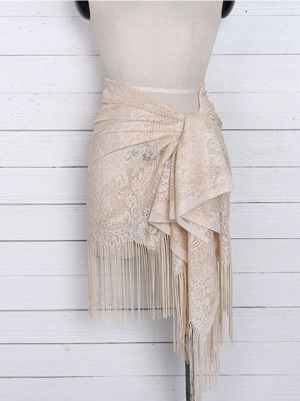 Lace Tassel Women’s Beach Cover-Up Skirt - summababe