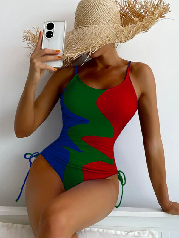 Unstoppable Style: The Colorblock Goddess Swimsuit is Priceless!" - summababe