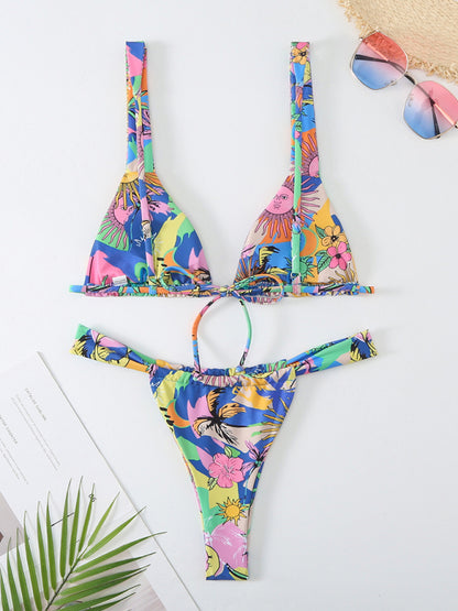 Women's printed sexy backless bikini - summababe