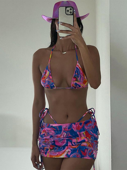 Sexy inner vest, fashionable butt-covering skirt, casual swimsuit and bikini set - summababe