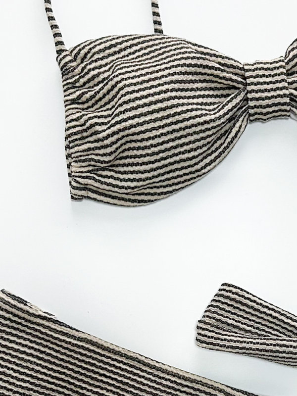 Striped three-piece bikini - summababe